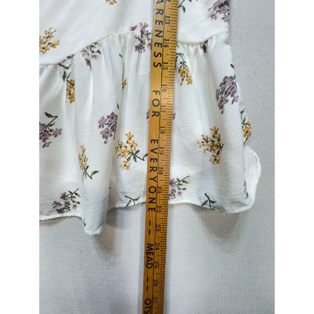 Hollister Co. Women's Cami Top Summer Size L White Floral Lightweight Sleeveless - Picture 5 of 8